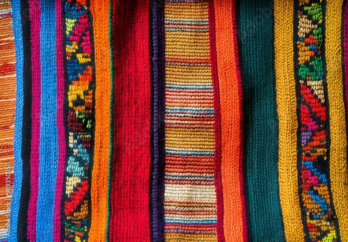 Vibrant Inca Woven Fabric Texture