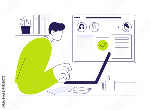 Prepare adoption legal documents abstract concept vector illustration.