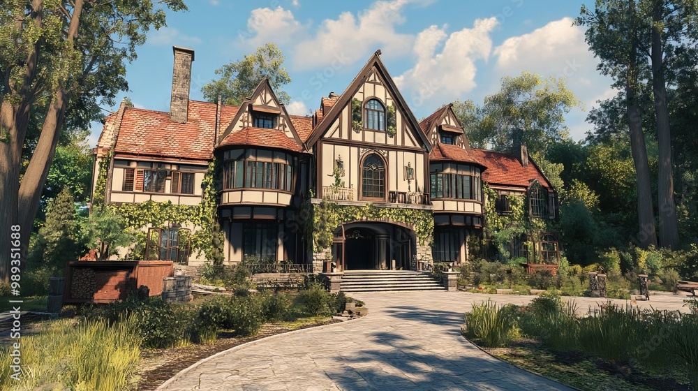 Building the outside of a brand new, fancy house. Building the outside of a brand new, fancy house.