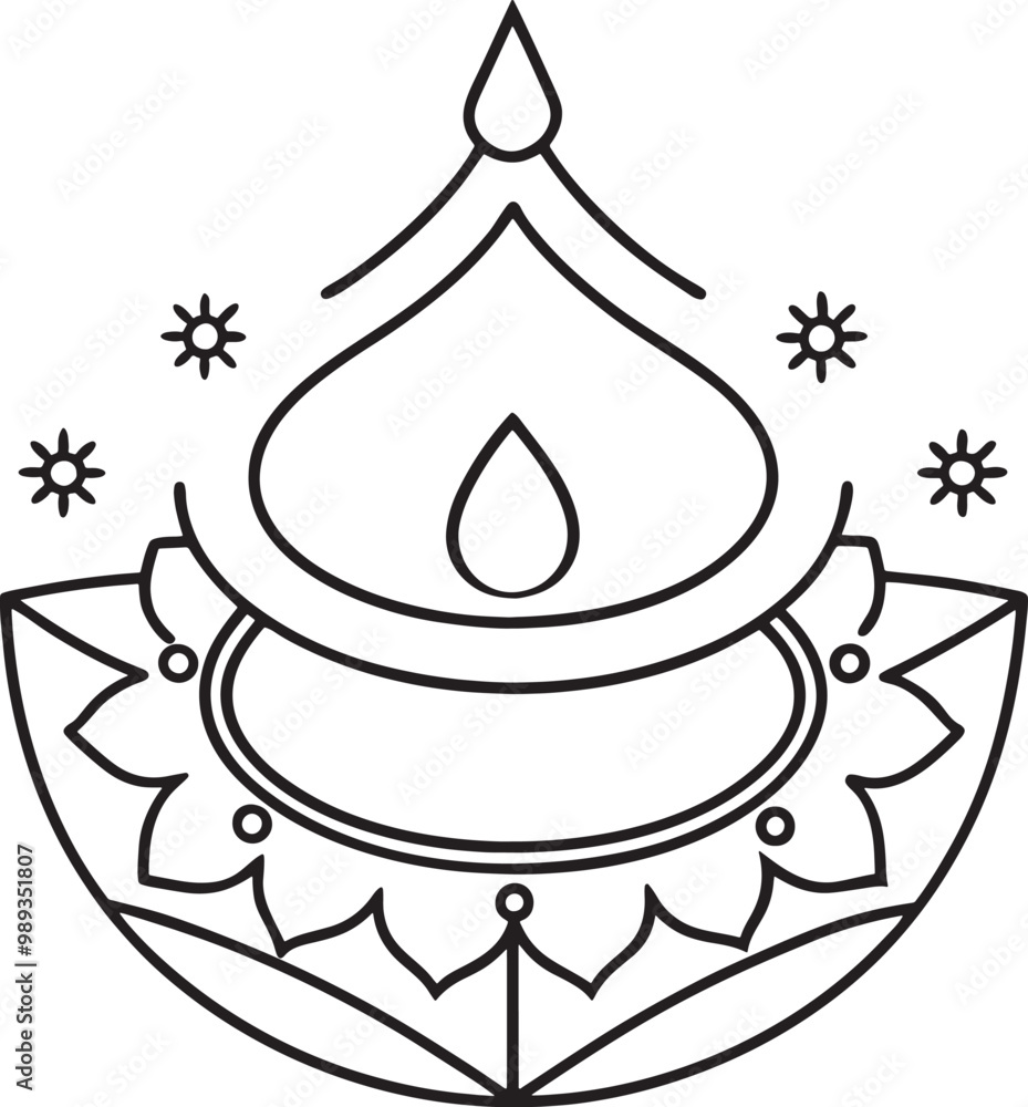 Diwali in Lines A Single Stroke Illustration. Diwali in Lines A Single Stroke Illustration.