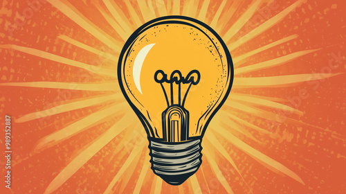 Bright Idea Concept | Light Bulb Illustration for Innovation, Creativity, and Problem Solving