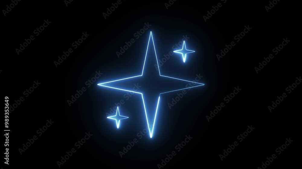 Glowing Neon Stars Free Icon Isolated on Black Background - HD Motion Graphics Animation Glowing Neon Stars Free Icon Isolated on Black Background - HD Motion Graphics Animation
