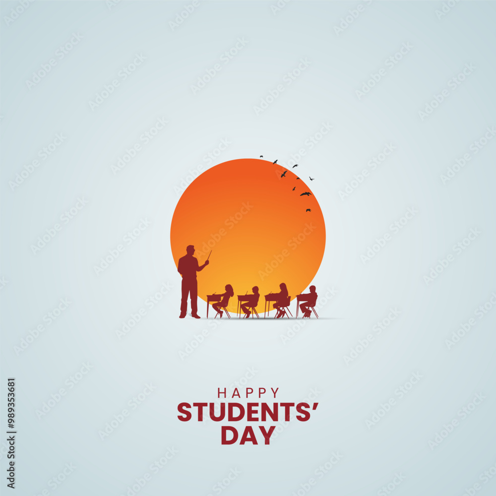 Happy students' day concept, creative student day design. teacher's day creative ads. vector illustration Happy students' day concept, creative student day design. teacher's day creative ads. vector illustration
