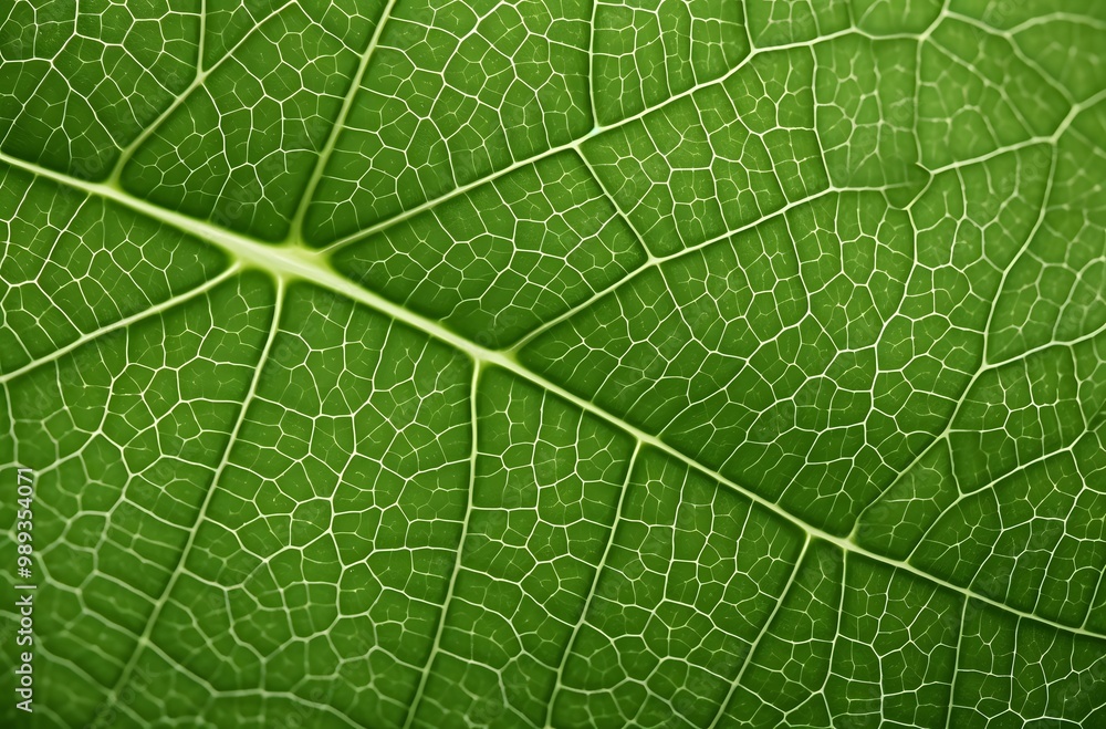 Green Leaf Texture, Symmetrical Lines, Macro Photography Green Leaf Texture, Symmetrical Lines, Macro Photography