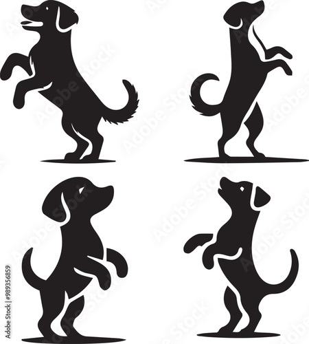 dog silhouette, dog icon, dog vector, 