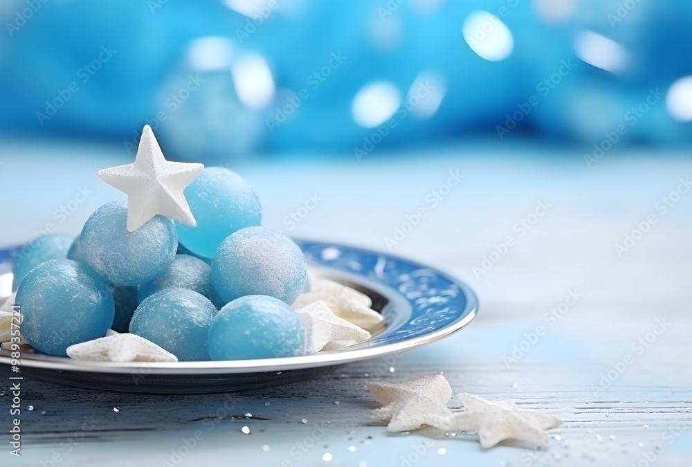 Blue Christmas Ornament Plate with Star Blue Christmas Ornament Plate with Star