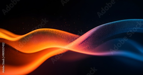 Abstract Blurred Orange Blue Gradient Waves