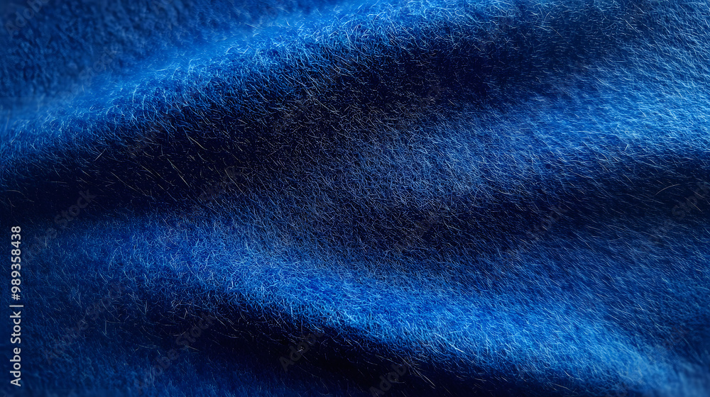 Fototapeta premium Blue felt fabric texture as background. melange fuzzy woolen cloth textured