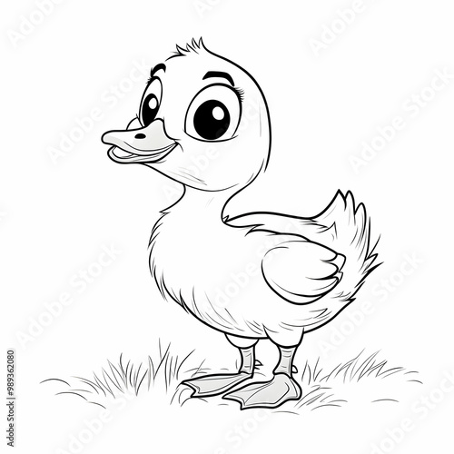 Cute Cartoon Duckling Illustration