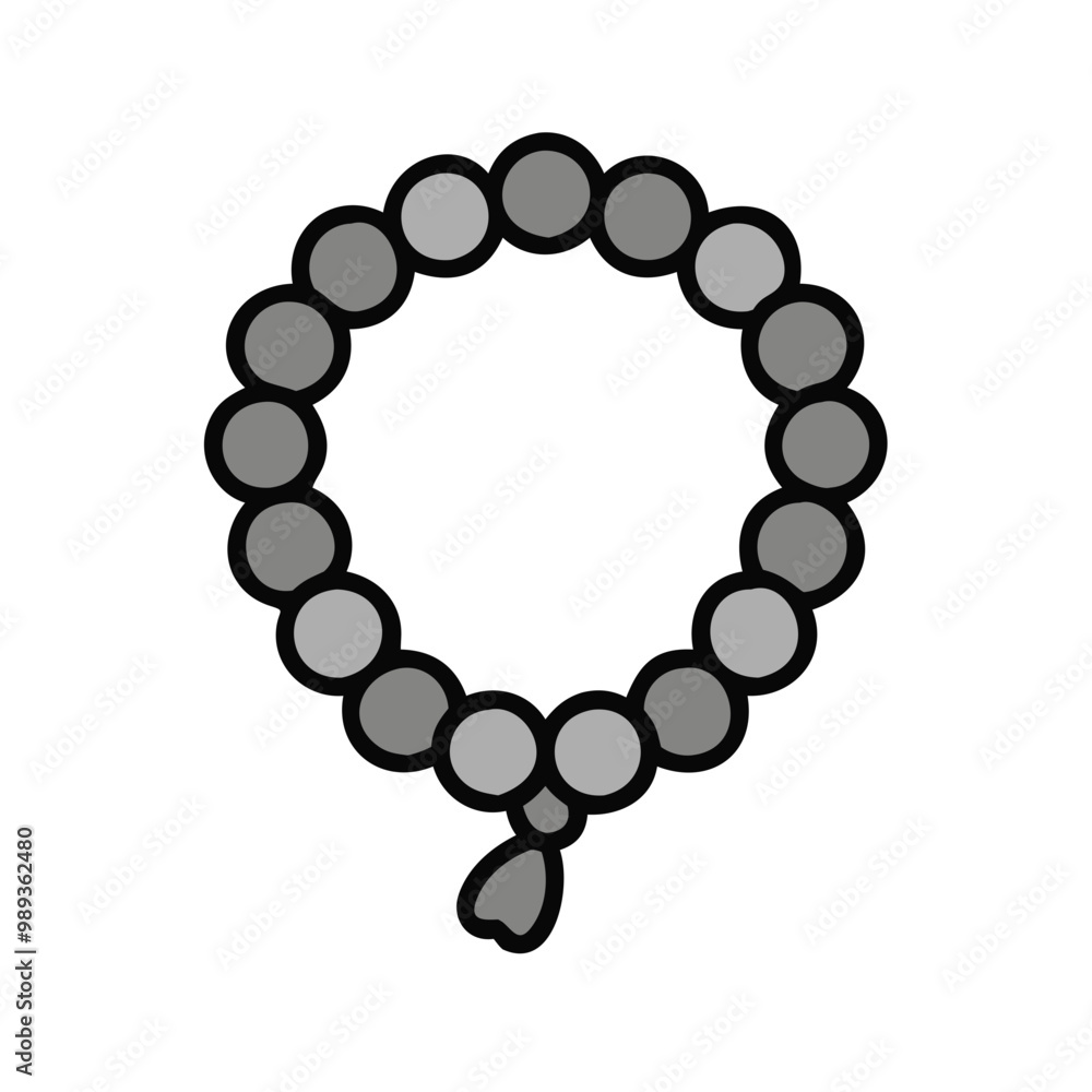 Obraz premium Prayer beads icon for meditation and spirituality