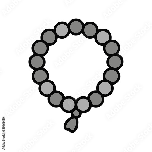 Prayer beads icon for meditation and spirituality