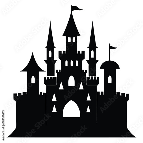 castle silhouettes black color silhouette