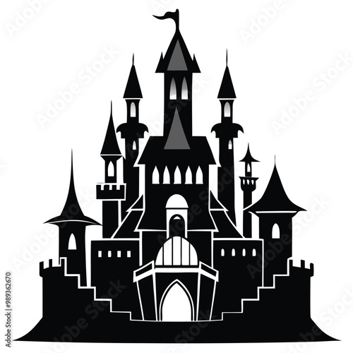 castle silhouettes black color silhouette