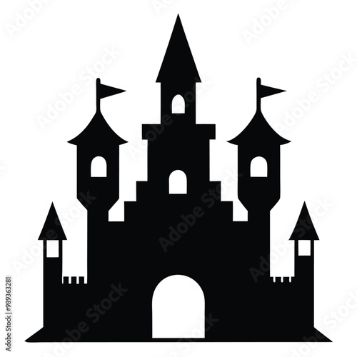 castle silhouettes black color silhouette