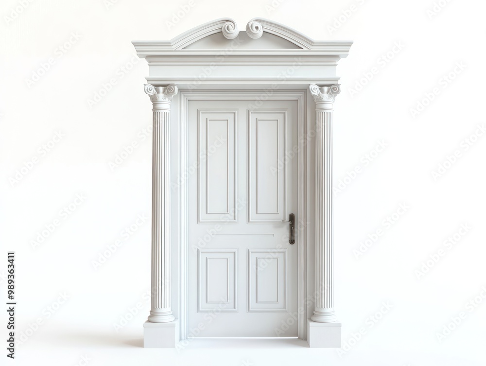White Doorway with Classical Columns White Doorway with Classical Columns