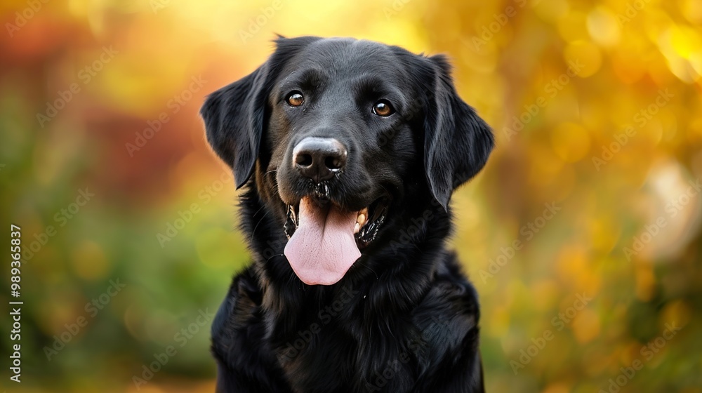 Black Labrador Portrait: Happy Dog with Tongue Out Black Labrador Portrait: Happy Dog with Tongue Out