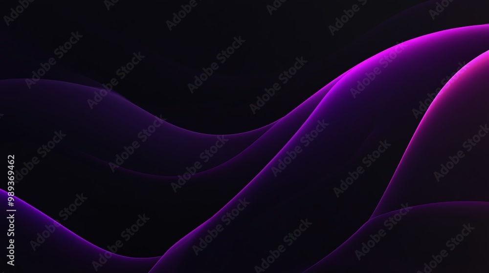 Obraz premium Vibrant abstract background featuring flowing purple waves against a dark backdrop, ideal for digital and creative projects.
