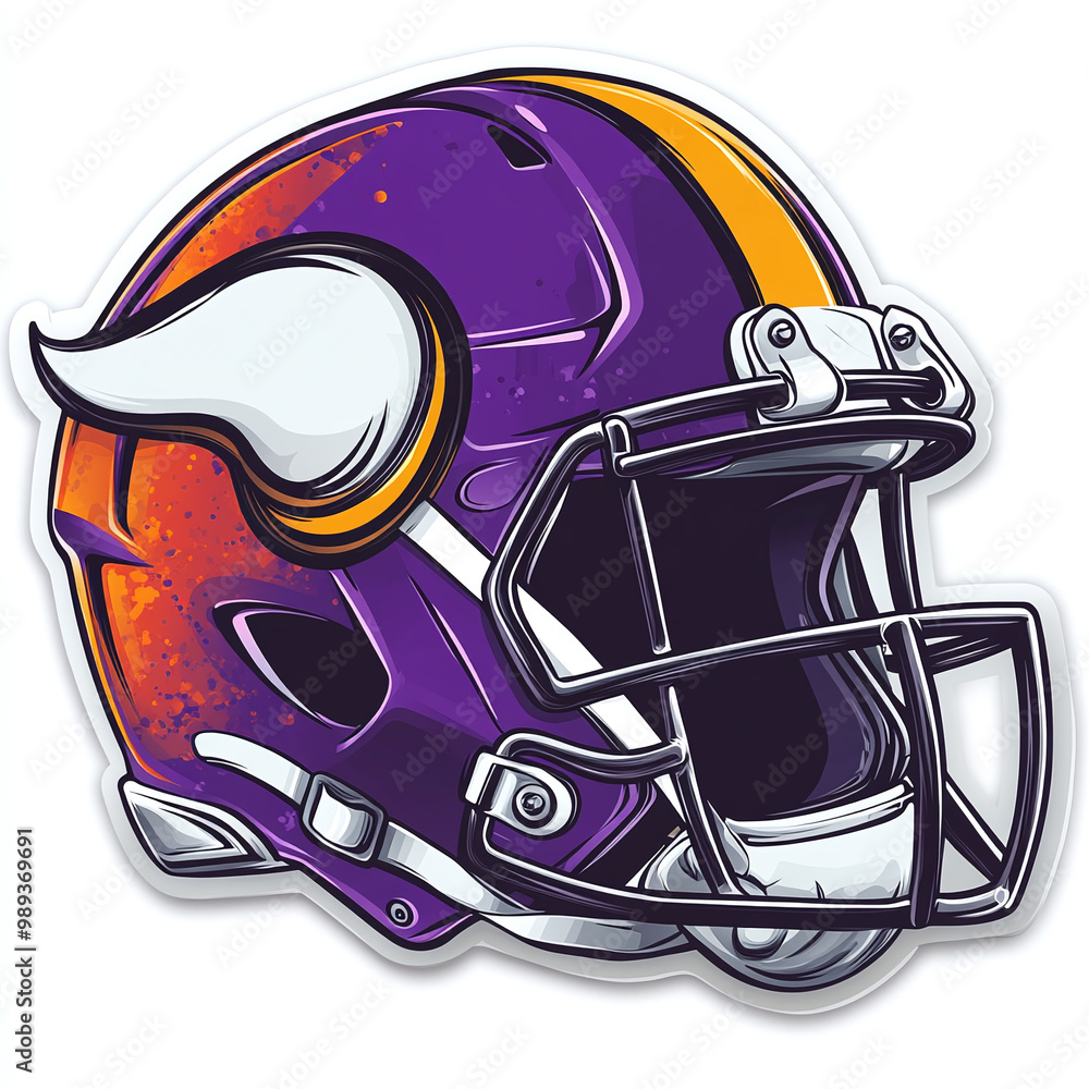 Minnesota Vikings Football Helmet Design with Team Logo and Bold Graphics Minnesota Vikings Football Helmet Design with Team Logo and Bold Graphics