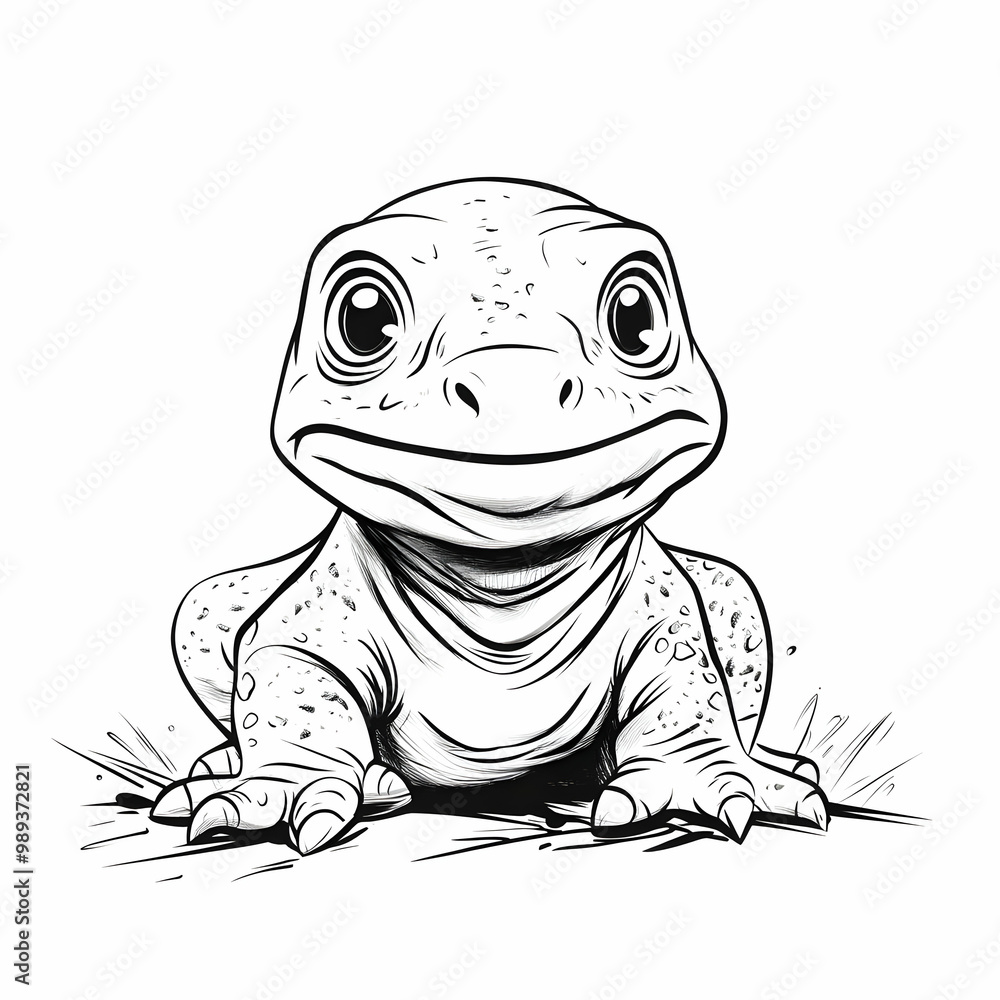 Fototapeta premium Cute Cartoon Lizard Illustration