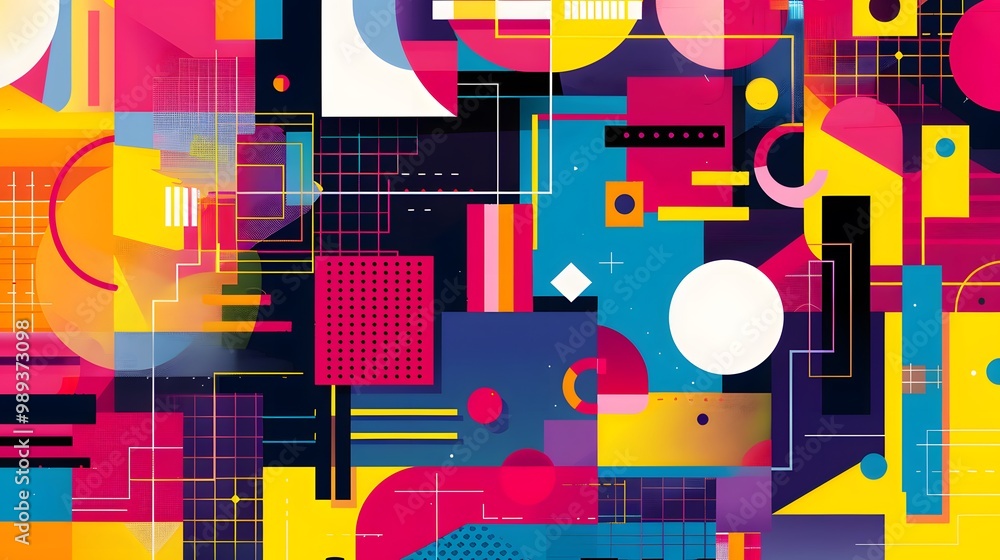 Abstract Geometric Shapes Background Colorful Abstract Geometric Shapes Background Colorful