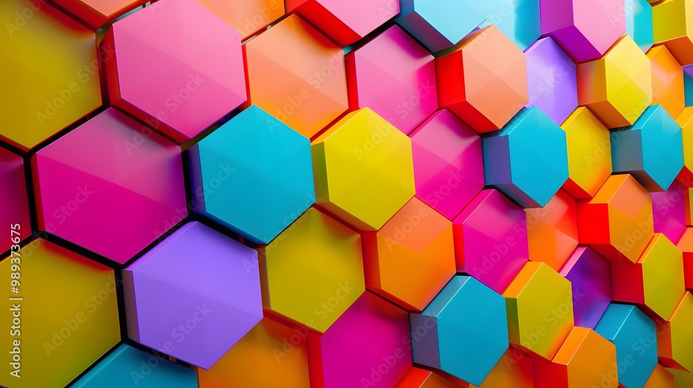 Abstract Colorful Hexagon Geometric Pattern Abstract Colorful Hexagon Geometric Pattern