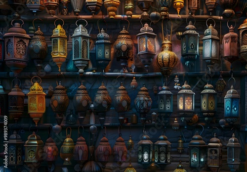 Ramadan Lanterns in Arabian Bazaar photo