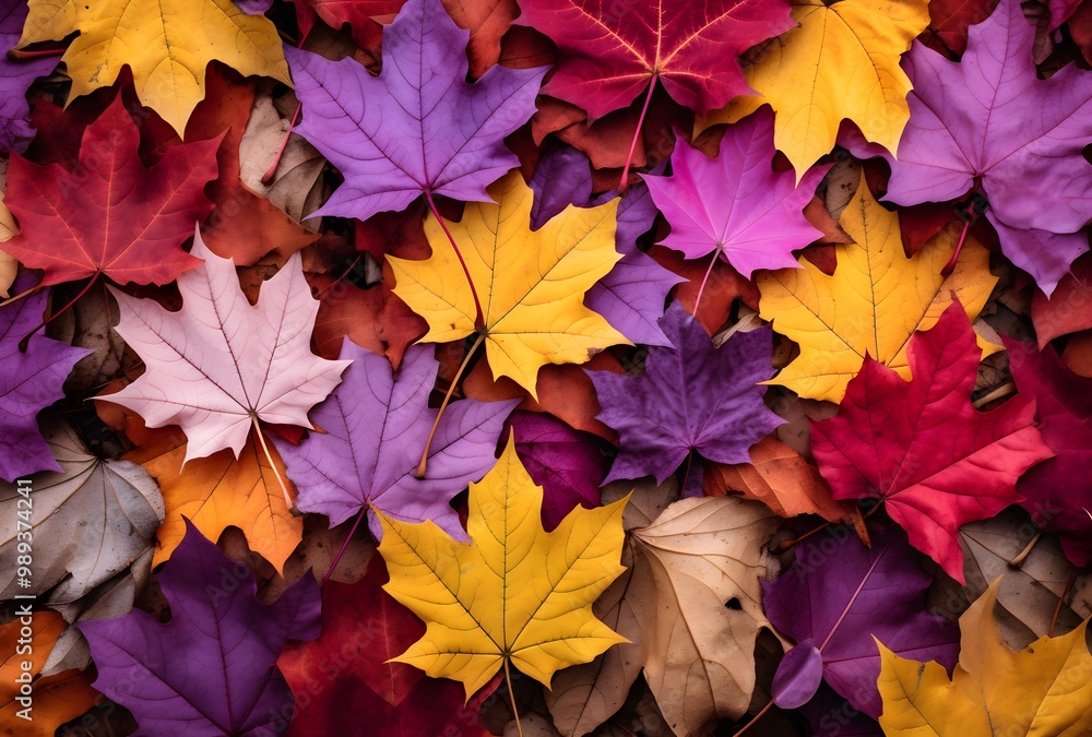 Colorful Autumn Maple Leaves Top View Colorful Autumn Maple Leaves Top View