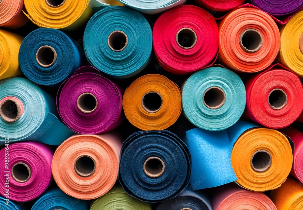 Colorful Fabric Rolls Abstract Pattern Background Colorful Fabric Rolls Abstract Pattern Background