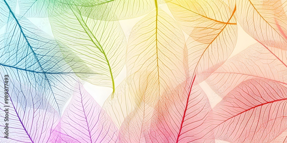 Abstract Rainbow Leaf Veins Pattern Abstract Rainbow Leaf Veins Pattern