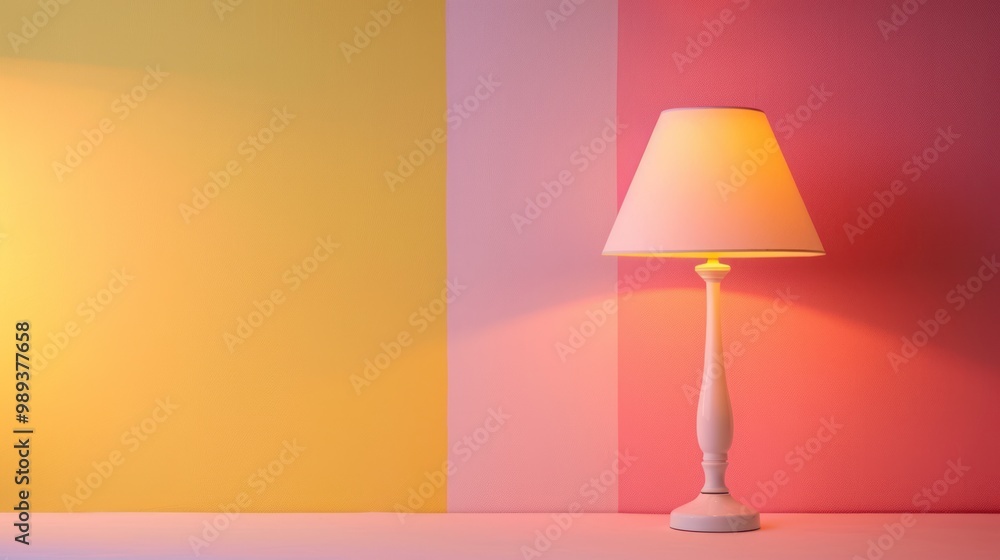 White Lamp on a Pink Wall White Lamp on a Pink Wall