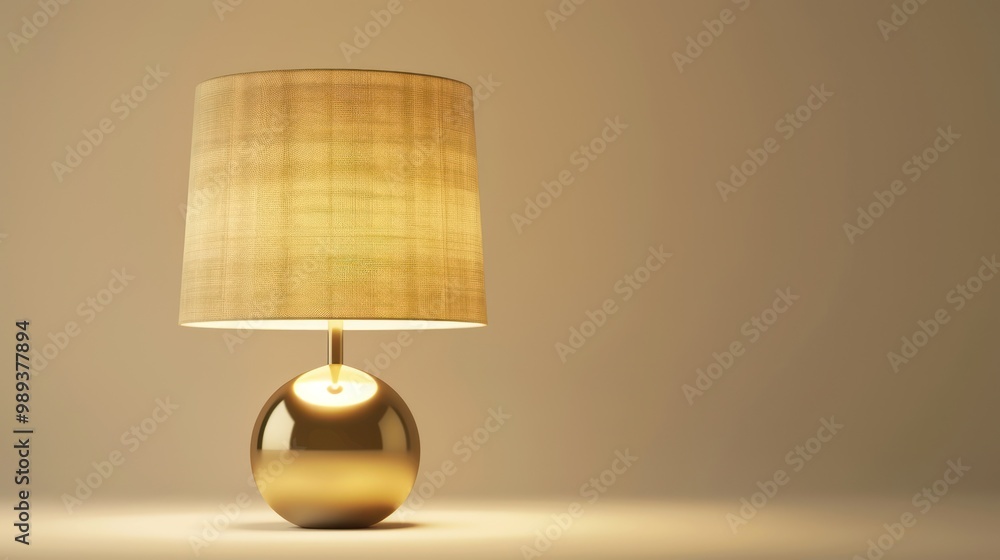 Golden Lamp on a Neutral Background Golden Lamp on a Neutral Background