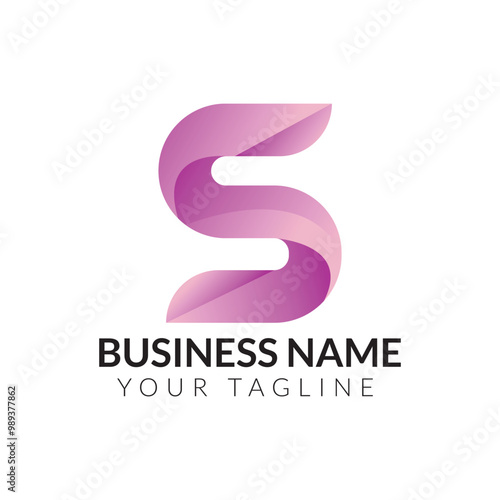 S abstract modern minimalist typography 3s colorful letter logo design template