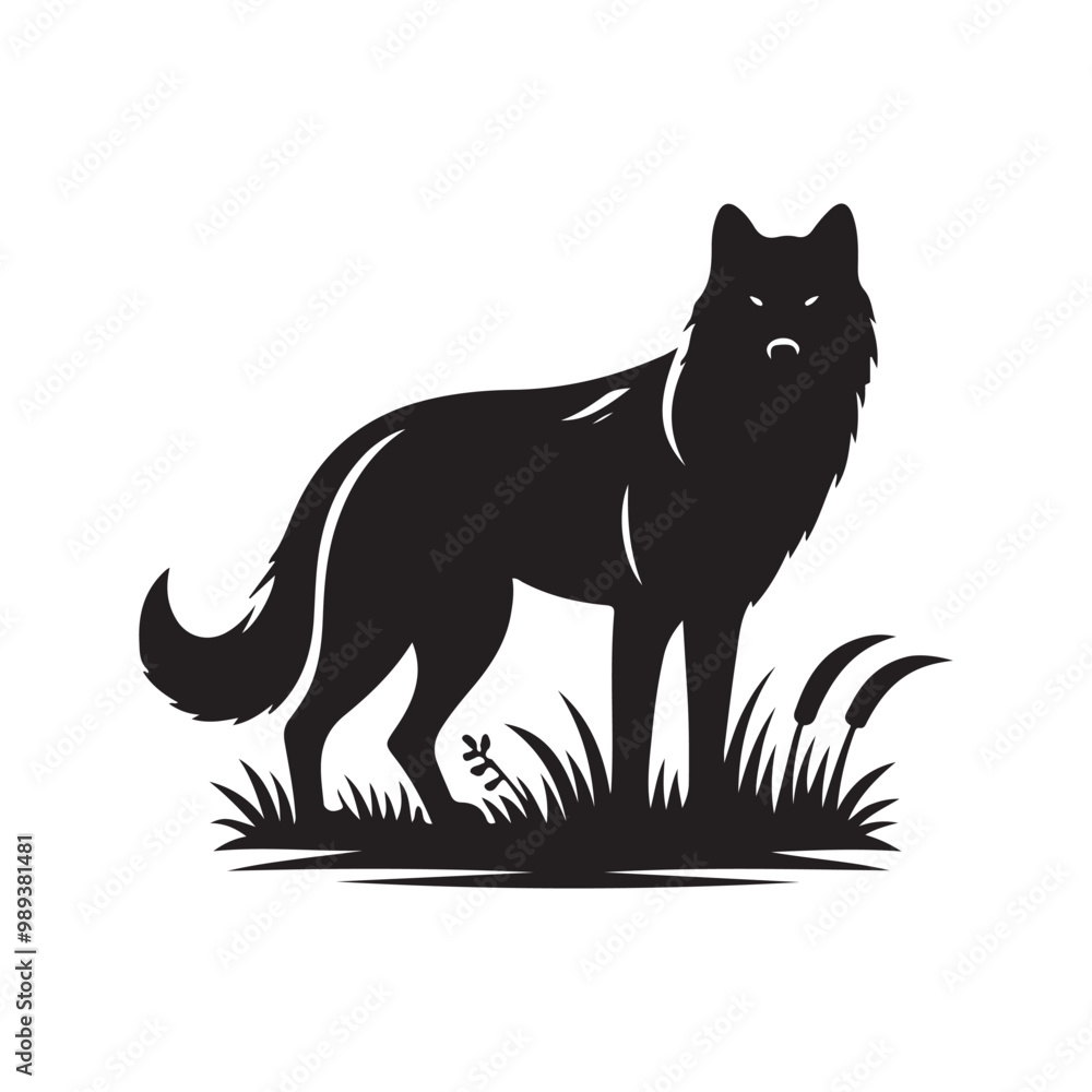 Obraz premium vector illustration wolf silhouette on white background