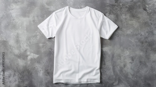 White T-Shirt Mockup on Concrete Background photo