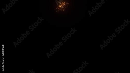 six different types of incandescent sparks splashes on background, overlay for videos