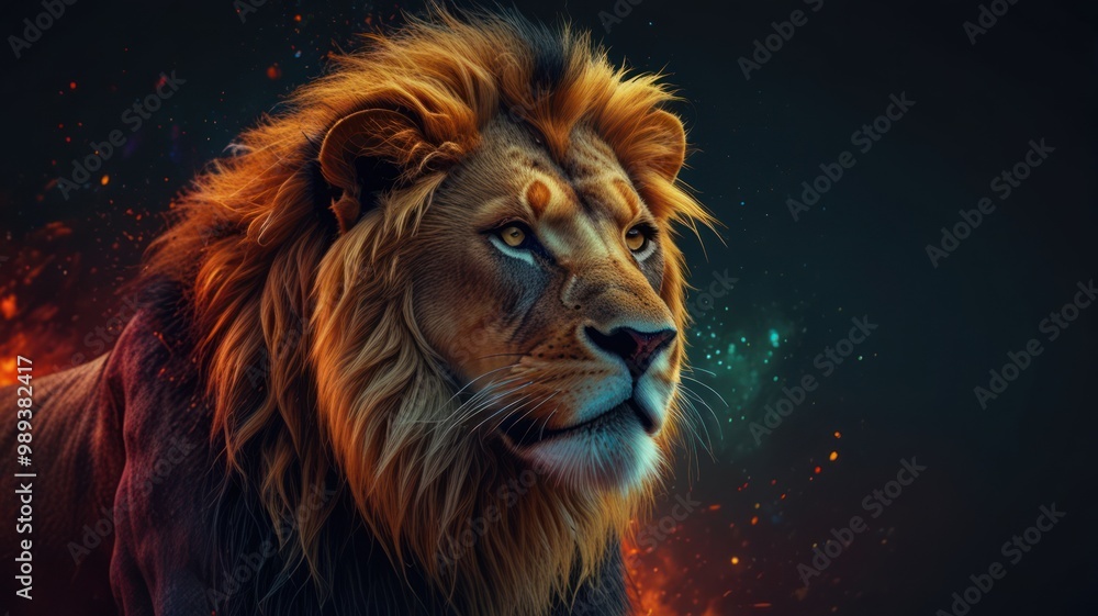 Naklejka premium Majestic Lion Portrait