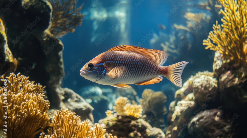 A Single Fish in a Coral Reef A Single Fish in a Coral Reef