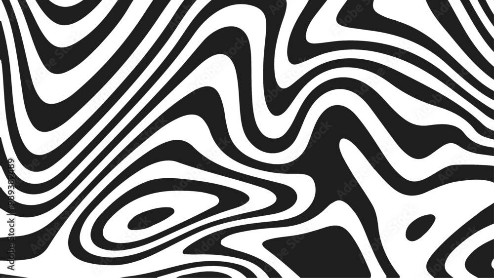 Abstract psychedelic pattern with black and white wavy lines. Abstract psychedelic pattern with black and white wavy lines.