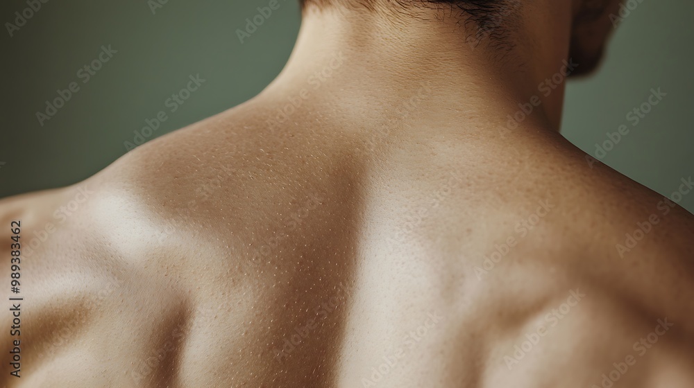 Smooth Skin and Subtle Muscle Definition Close-Up Back View with Natural Lighting for Body Care Concept