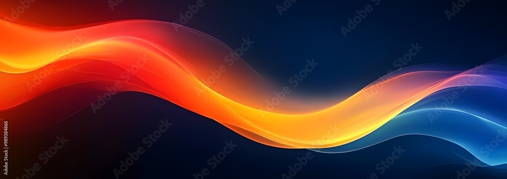 Abstract Gradient Waves Blue Orange Yellow Abstract Gradient Waves Blue Orange Yellow