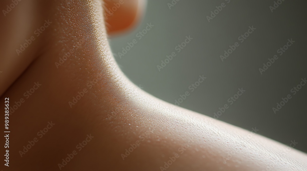 Fototapeta premium Smooth Texture of Shoulder Blade Close-Up with Natural Light, Body Care Concept