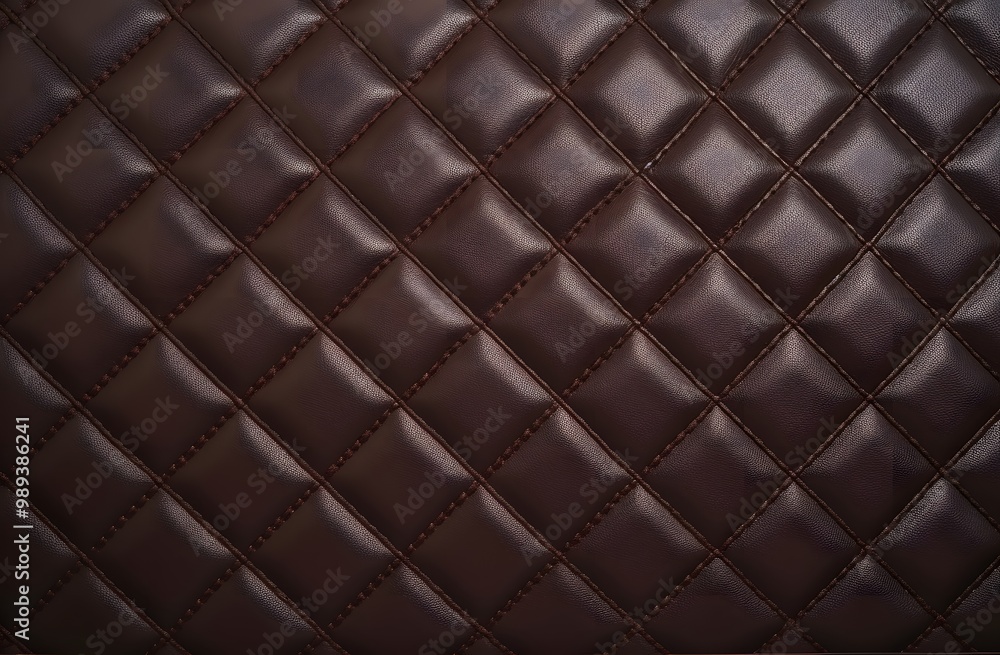 Dark Brown Leather Background With Diamond Stitch Texture Dark Brown Leather Background With Diamond Stitch Texture