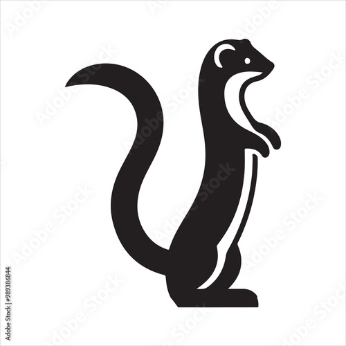 weasel silhouette on white background
