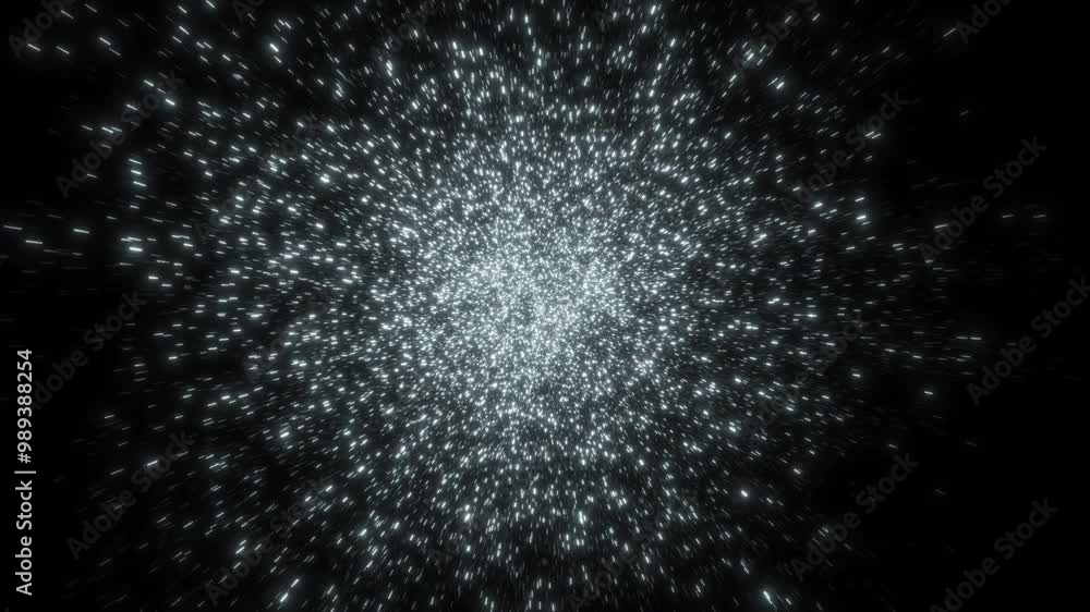 Beautiful Golden Particles Explosion Black Background Abstract 3d Animation. Gold, Silver, Blue Color Confetti Burst Isolated. Dust Sparkle Explode Close-up Design Element. Big Bang Space Concept 4k.