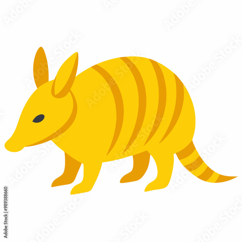 Yellow armadillo creative illustration on a white background