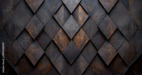 Dark Wood Grain Diamond Pattern Texture