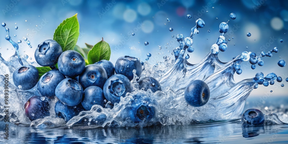Blueberries Splashing in Water, Fresh Fruit, Water Droplets ,blueberry, splash, water Blueberries Splashing in Water, Fresh Fruit, Water Droplets ,blueberry, splash, water