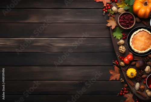 Wallpaper Mural Autumn Thanksgiving Table Setting with Copy Space Torontodigital.ca