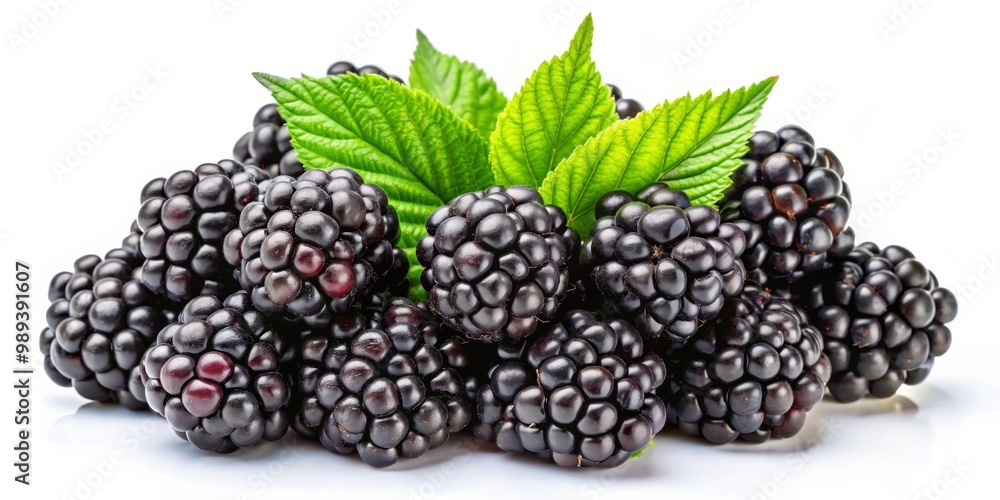 Fresh Blackberries with Green Leaves, Isolated on White Background, Food Photography, Fruit, Berry ,Blackberry, Fruit Fresh Blackberries with Green Leaves, Isolated on White Background, Food Photography, Fruit, Berry ,Blackberry, Fruit