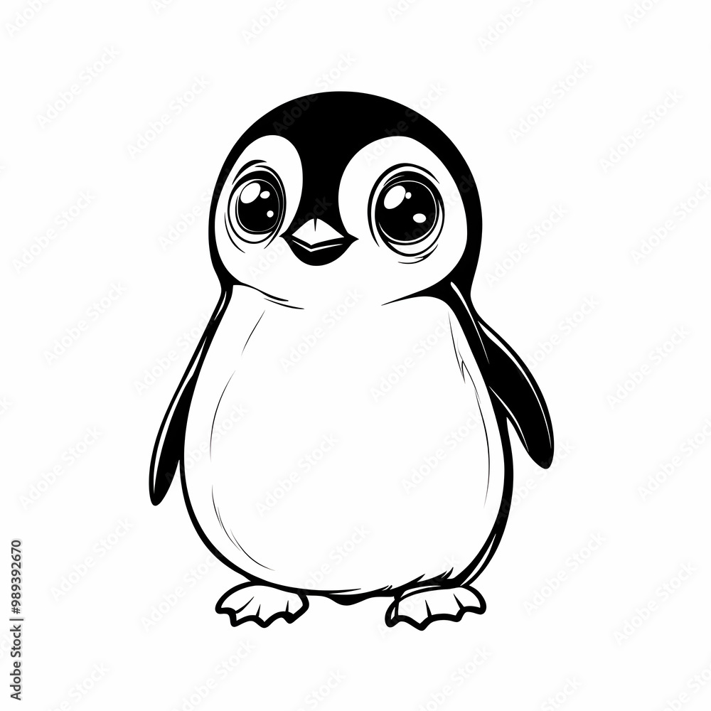 Fototapeta premium Cute Cartoon Penguin Illustration